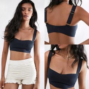 Free People Naomi Longline Bra Black Women Medium NWT